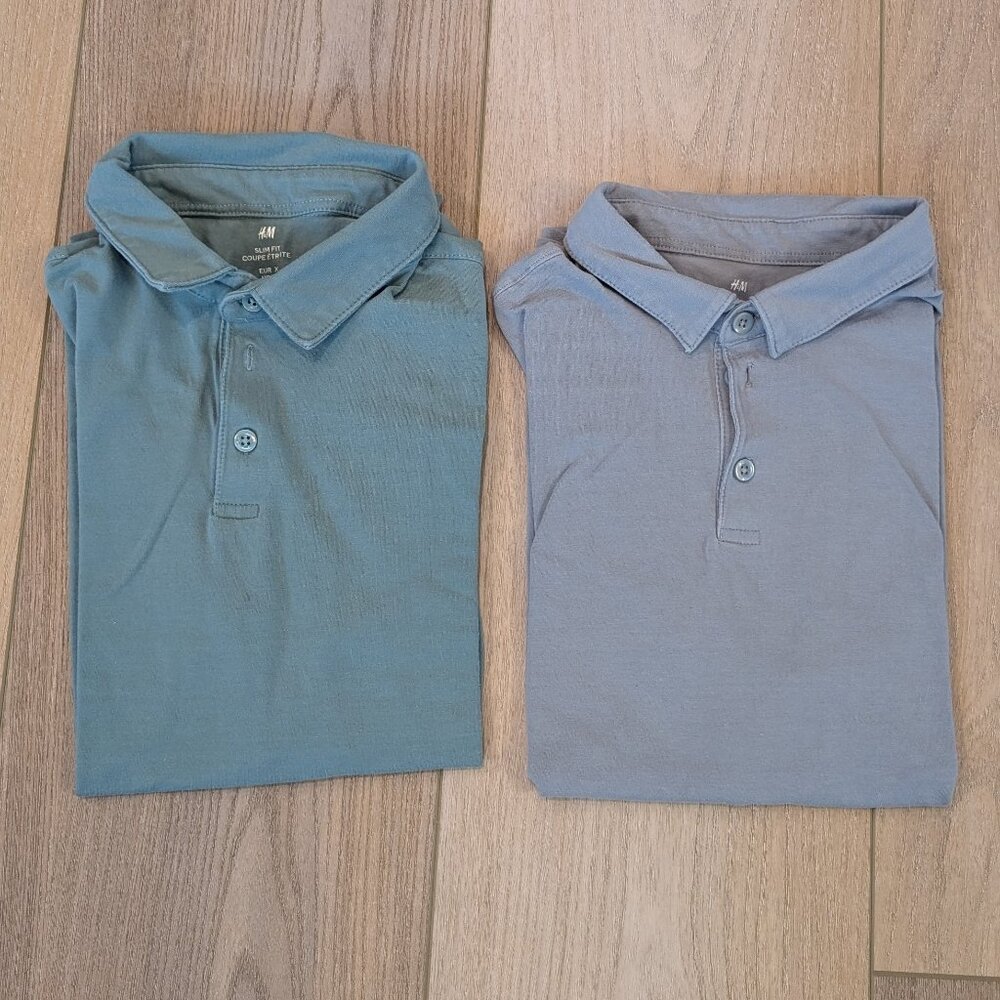 Lot of 2 - Men's Size XS Polo - Green and Gray